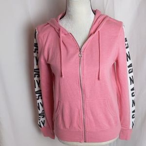 Victoria's Secret Zip Front Pink Hoodie / Small